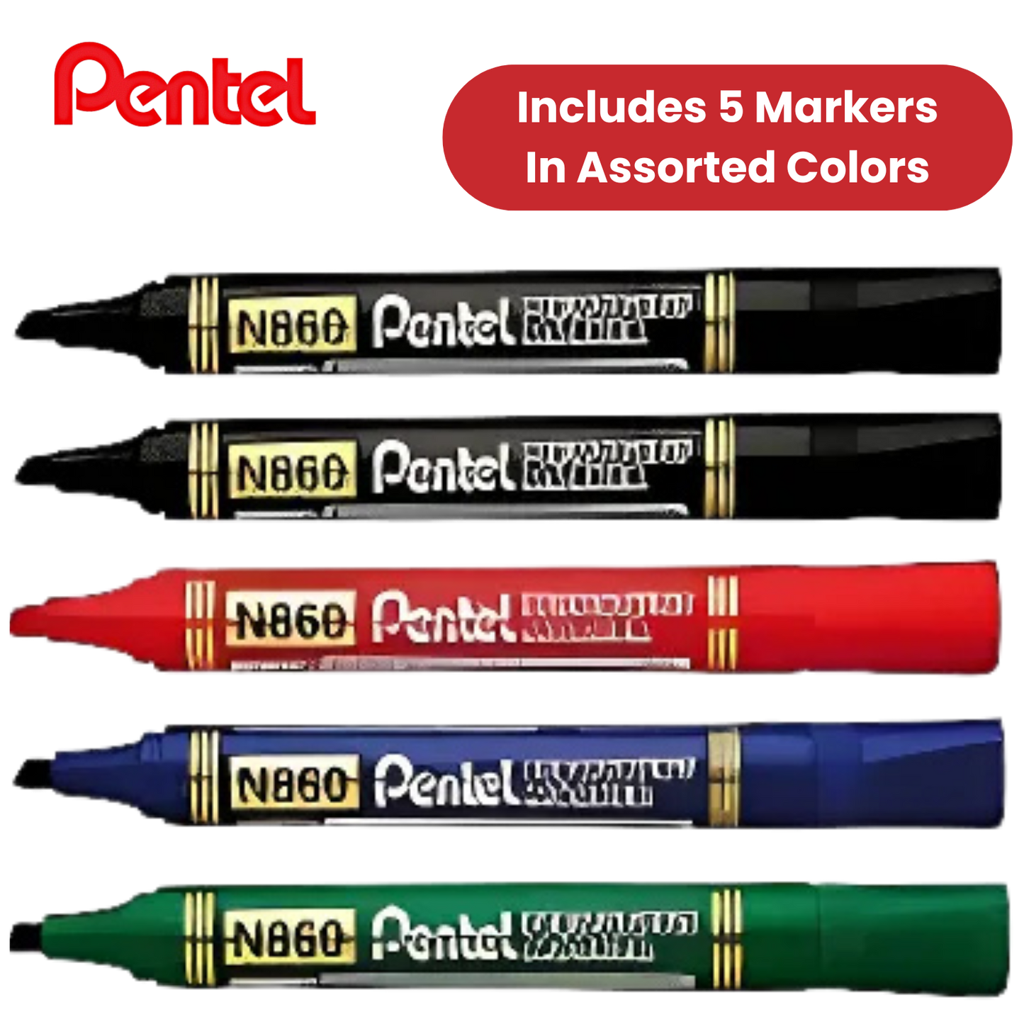 Pentel N860 Assorted - Pack of 5