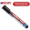 EDDING 360 BULLET TIP BLACK WHITEBOARD MARKERS - BOX OF 10