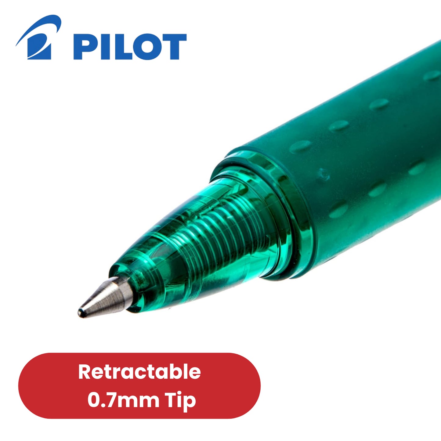 Pilot FriXion Clicker Erasable Gel Rollerball Multiple Pens 0.7mm Tip Line Green