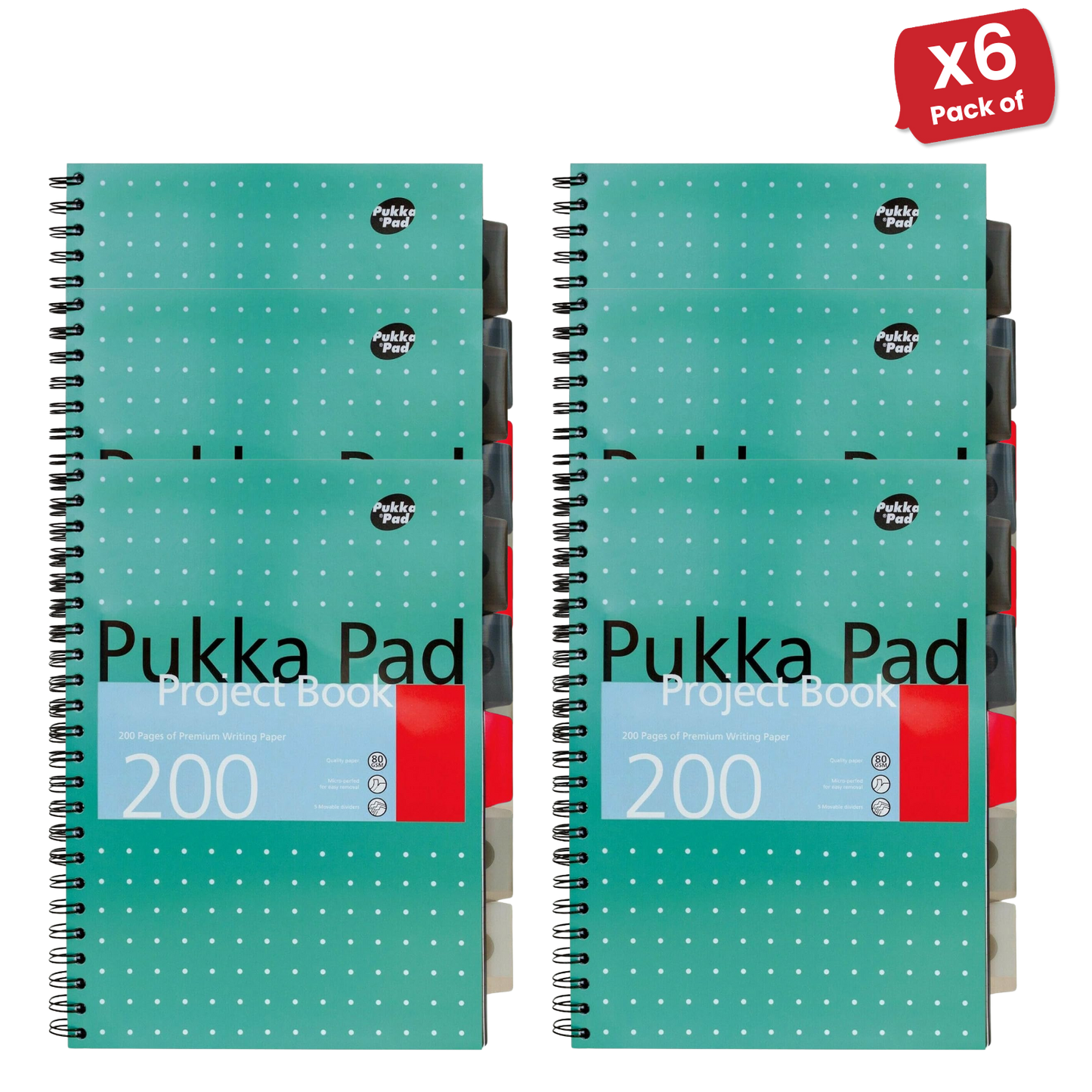 PUKKA WHITE A4 WIREBOUND PROJECT BOOK (RULED/MARGIN) - PACK OF 1