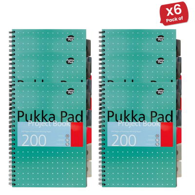 PUKKA WHITE A4 WIREBOUND PROJECT BOOK (RULED/MARGIN) - PACK OF 1