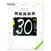 Happy 30th Birthday Black and White Bunting 4M Party Banner with 10 Flags Durable