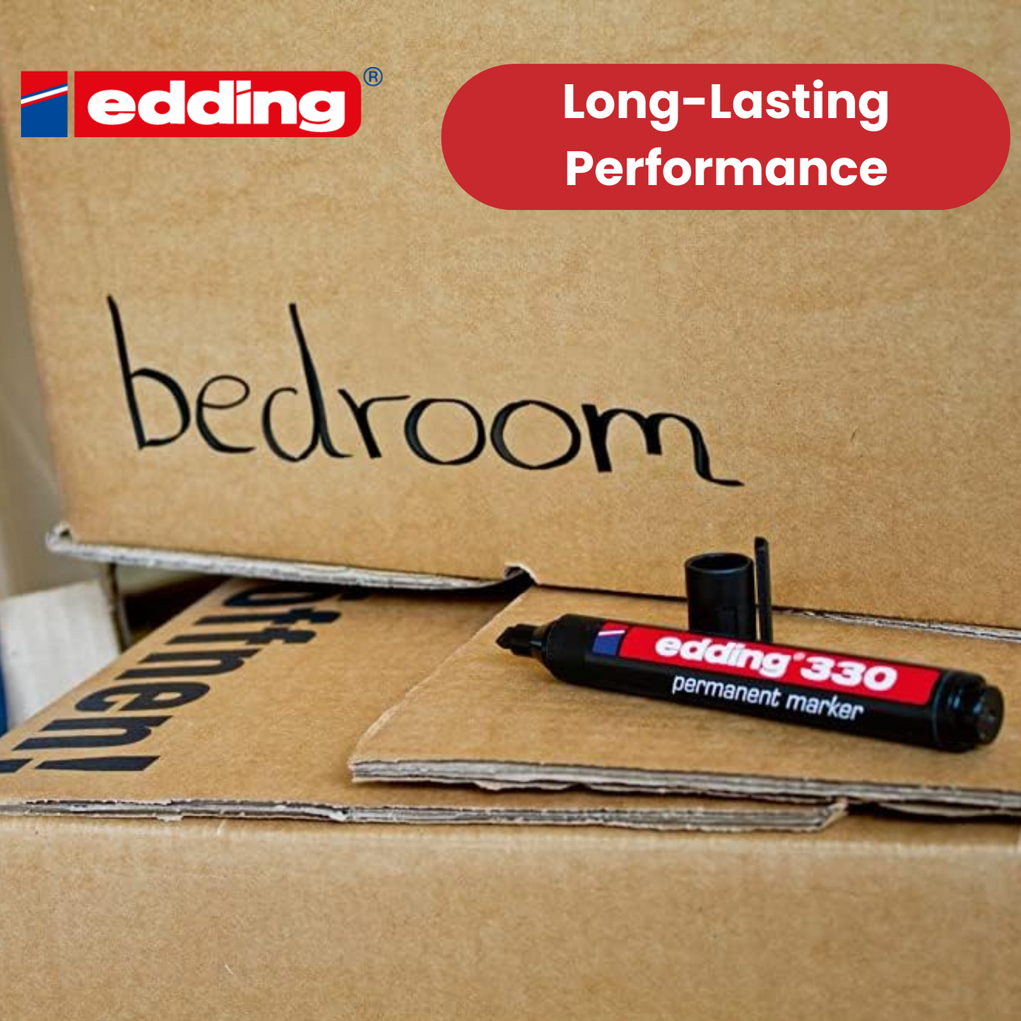 Edding 330 Permanent Multi Marker Chisel Tip 1-5mm Waterproof Quick-Drying Black