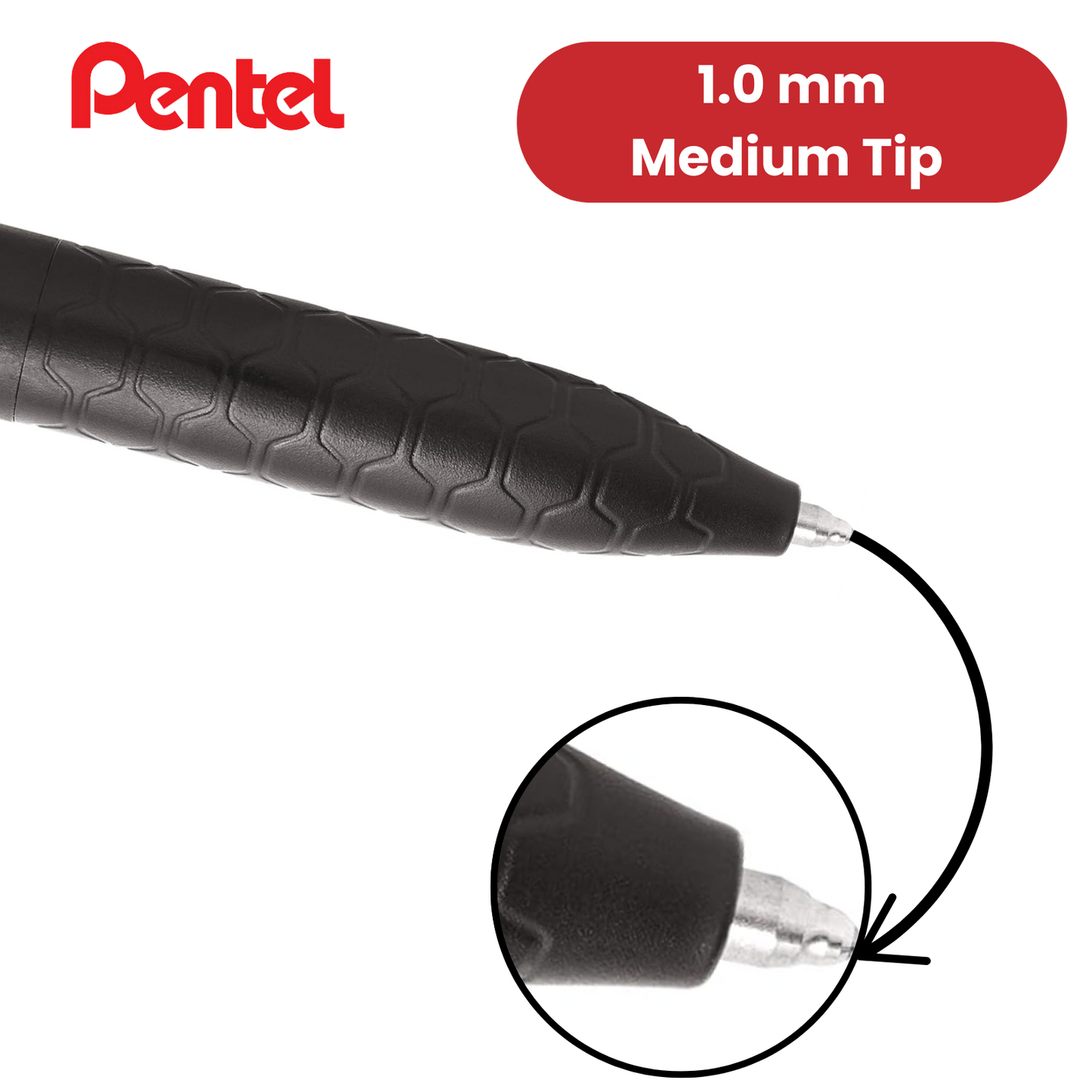 Pentel iZee Retractable Ballpoint Pen, Black Ink Smooth Writing for Home, Office