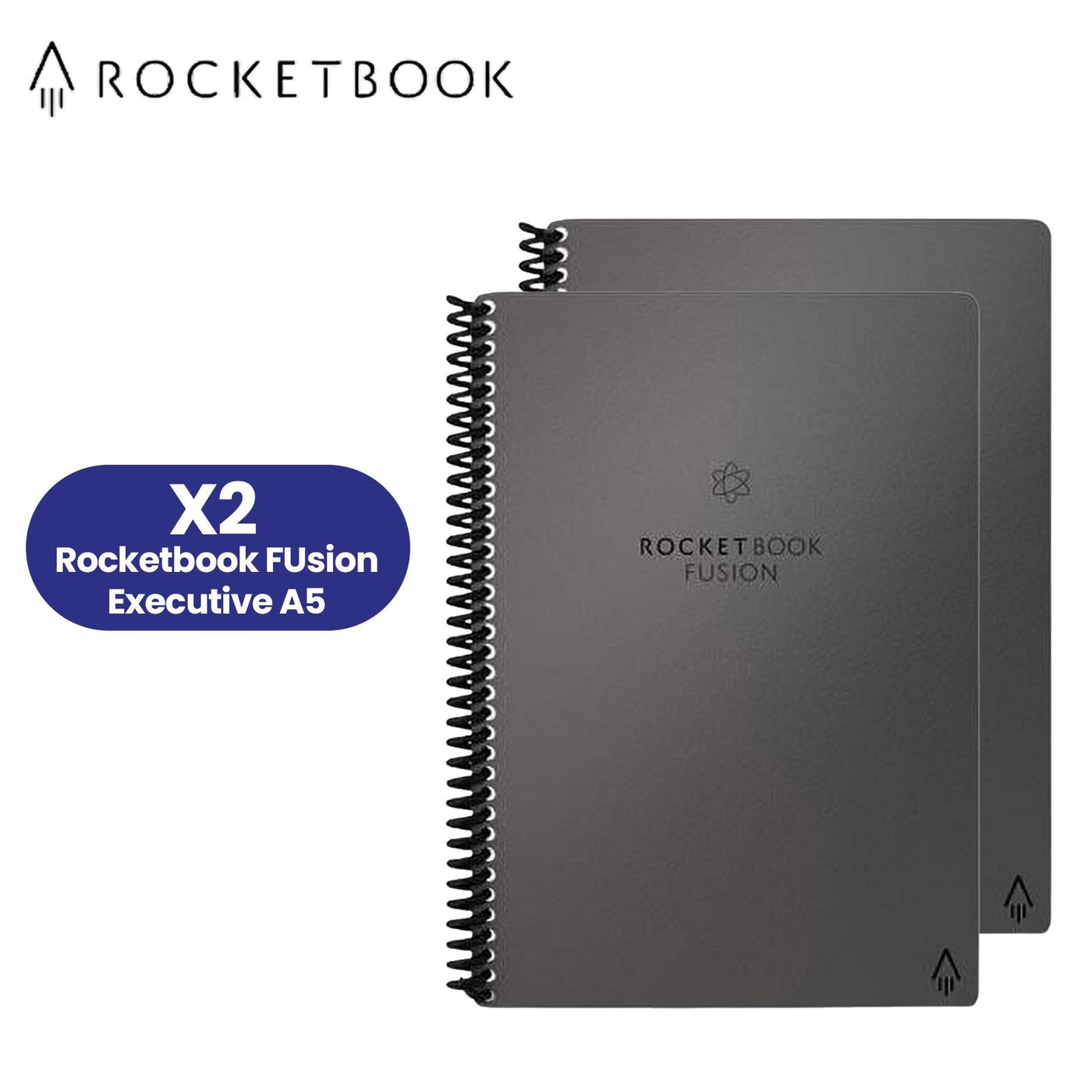 Rocketbook Fusion Executive A5 - Dotted Paper - Black