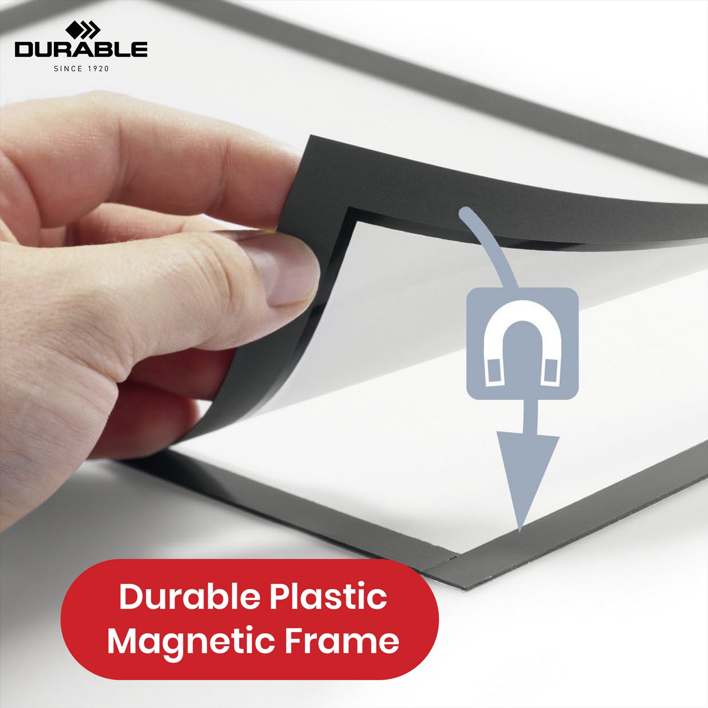 Durable Magnetic Frame - Glass Display Holders, Black A5 Wall Mount Holders for Posters