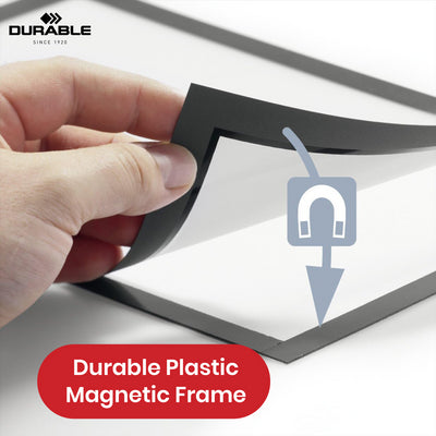 Durable Magnetic Frame - Glass Display Holders, Black A5 Wall Mount Holders for Posters