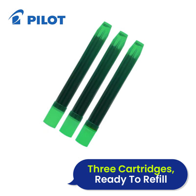 Pilot V5 V7 Ink Cartridges for Hi-Tecpoint Rollerball Pen, Green Ink, Pack of 3