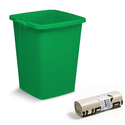 110L Bin Bags 25 Pack and 90L DURABIN Green Waste Bin Bundle Strong Recycled Plastic Set