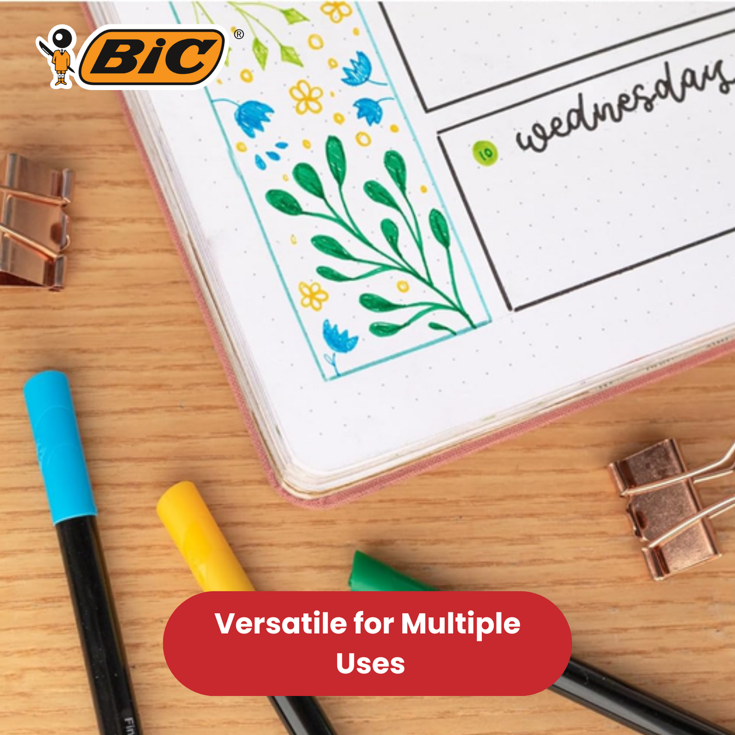 BIC Intensity Fine Felt Tip Pens Fine Point Assorted Colours - Doypack of 20