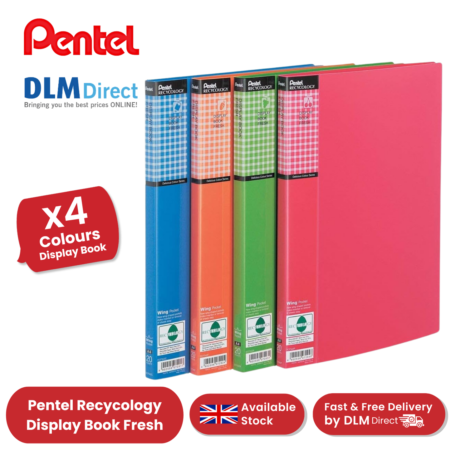 PENTEL RECYC FRESH FILES ASST - Pack of 4 - 1 to 5 Packs