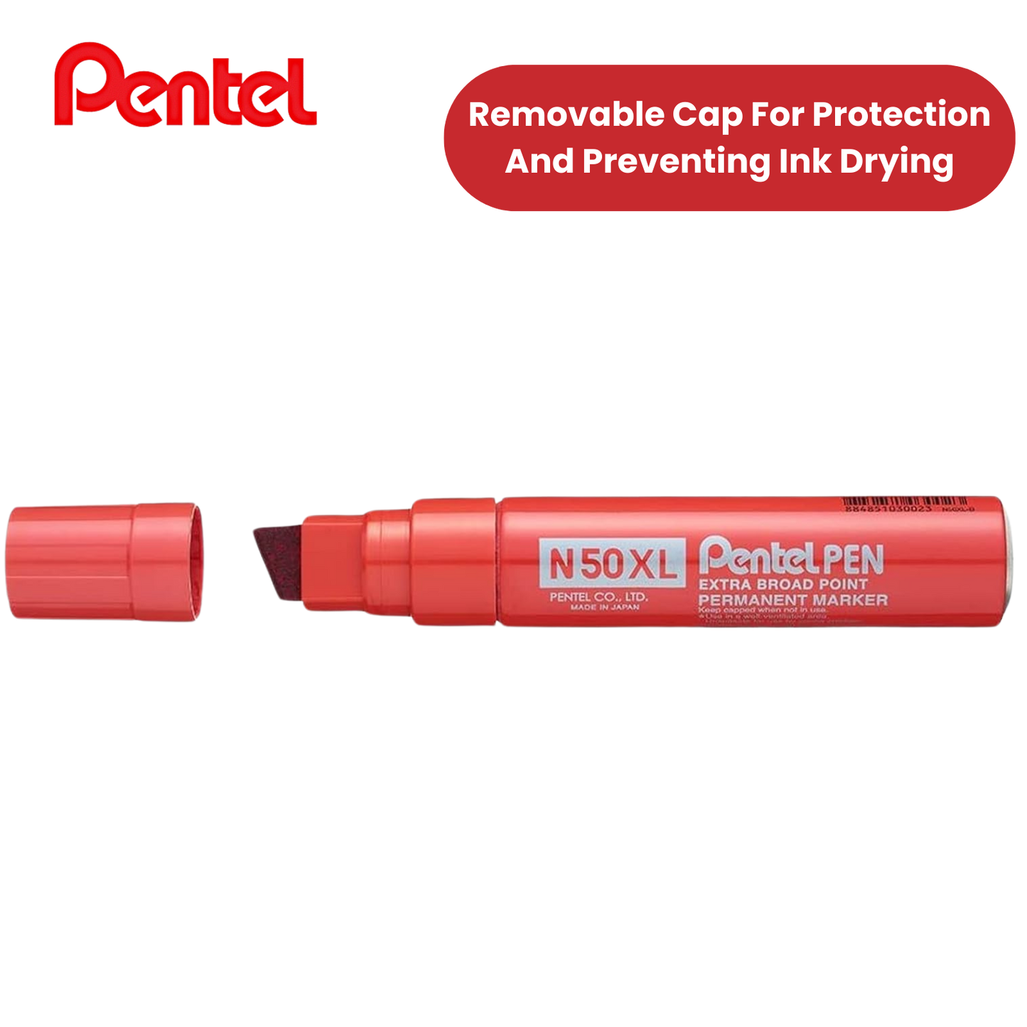 PENTEL N50XL PERMANENT MARKER RED - Single Pen