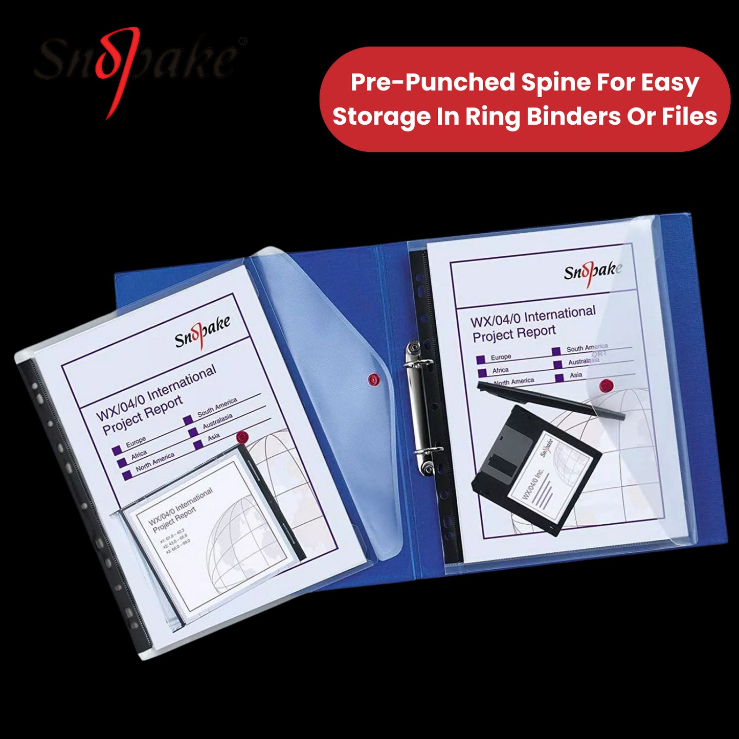 Snopake Polyfile Ringbinder Wallet Clear for Secure Document Storage - Pack of 5