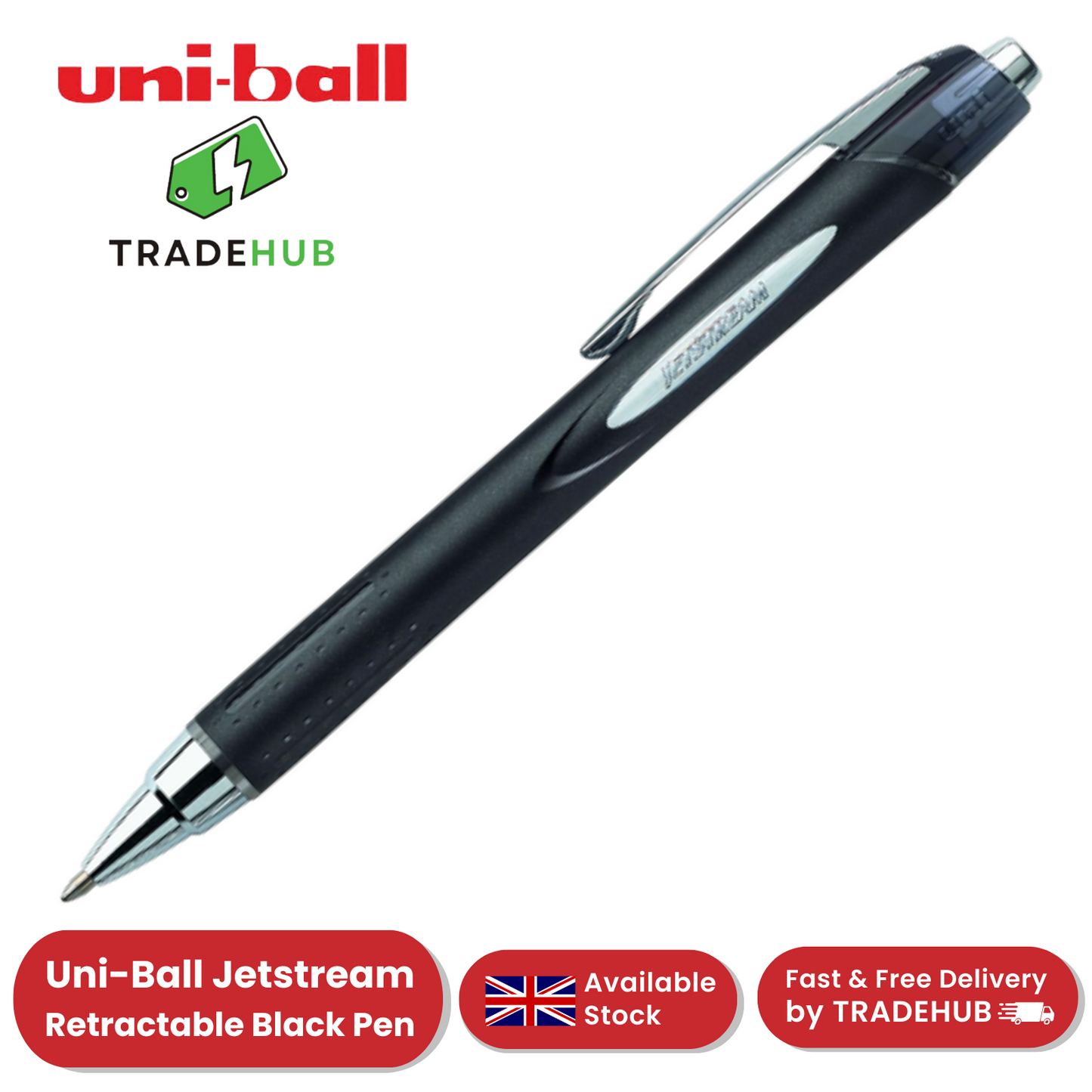Uniball Jetstream New Retractable Rollerball Pen Black - 1 to 36 Packs