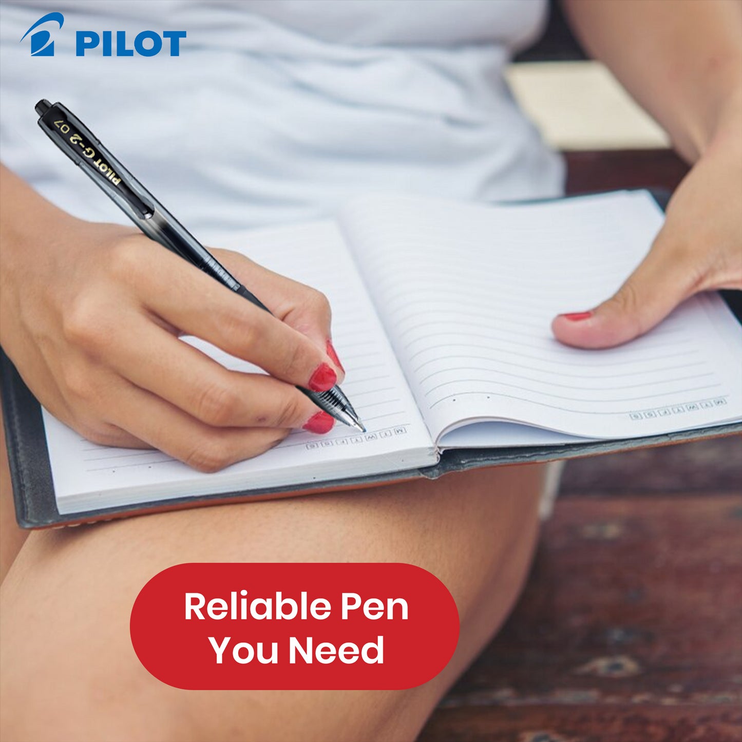 Pilot G-207 Rollerball - 0.4mm Tip Black Writing Pen, Retractable Biro, Smooth Ink Gel Pen for Notes