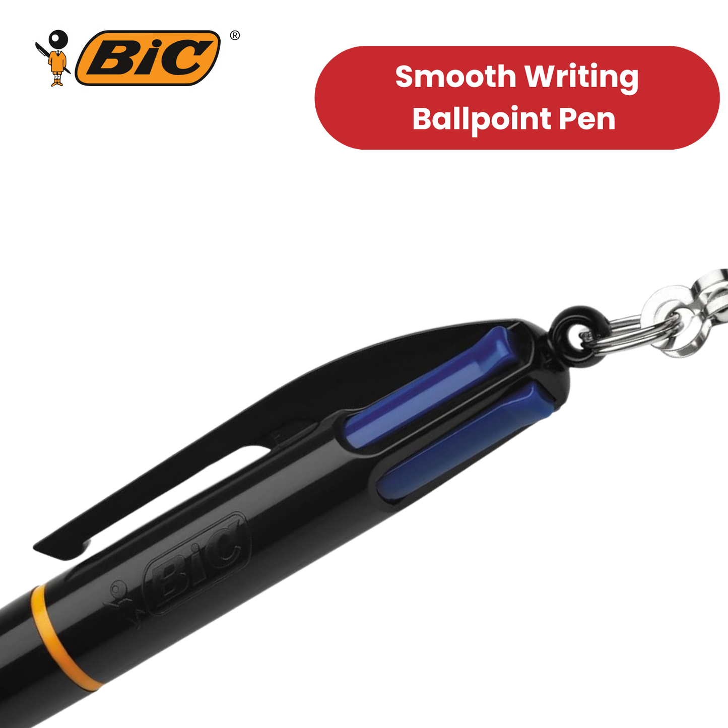 BIC 4 Colours Counter Pen Ballpoint Pen Blue 1 Box