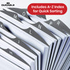 Durable Address Cards Holder 500 Pockets Card Holder 25 Silver A-Z Tab Index Card Dividers for Desk