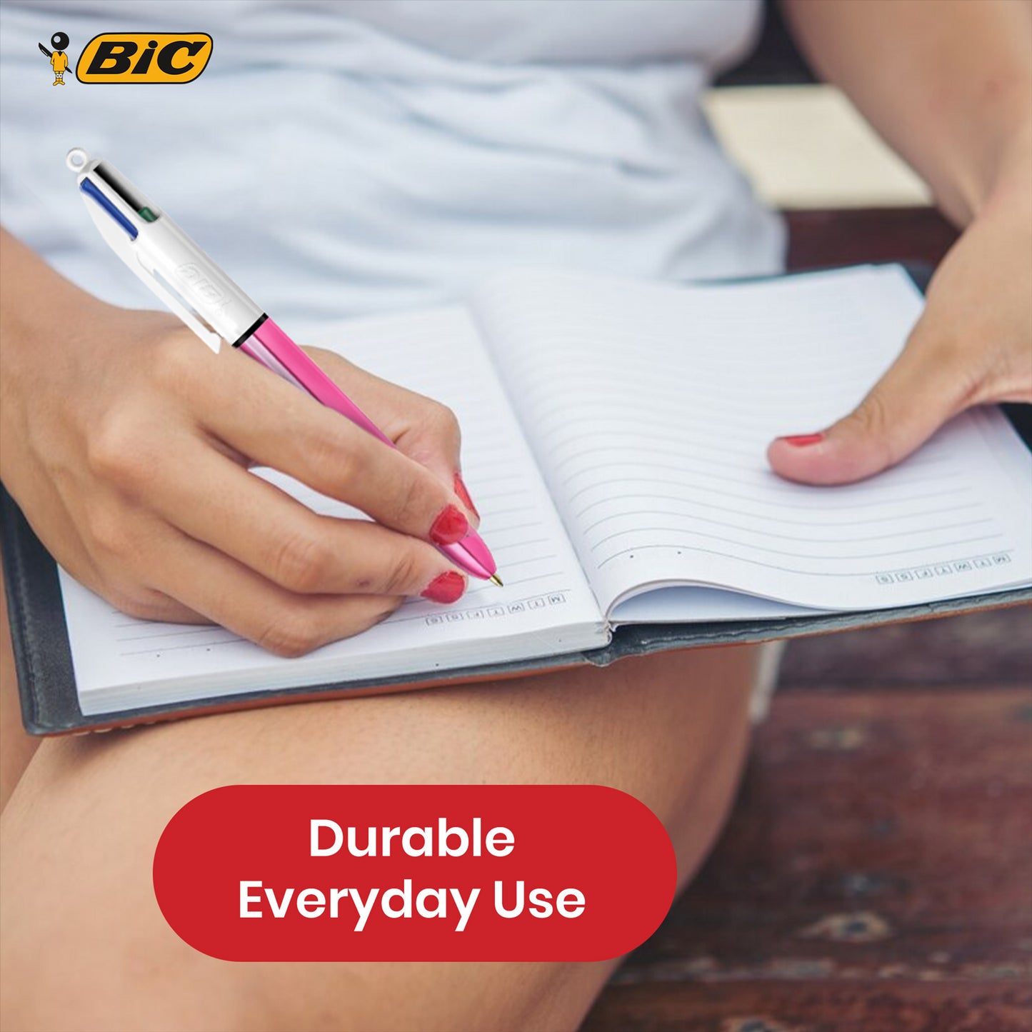 BIC 4 Colours Shine Multicolour Pen - 4 in One Biro for Students