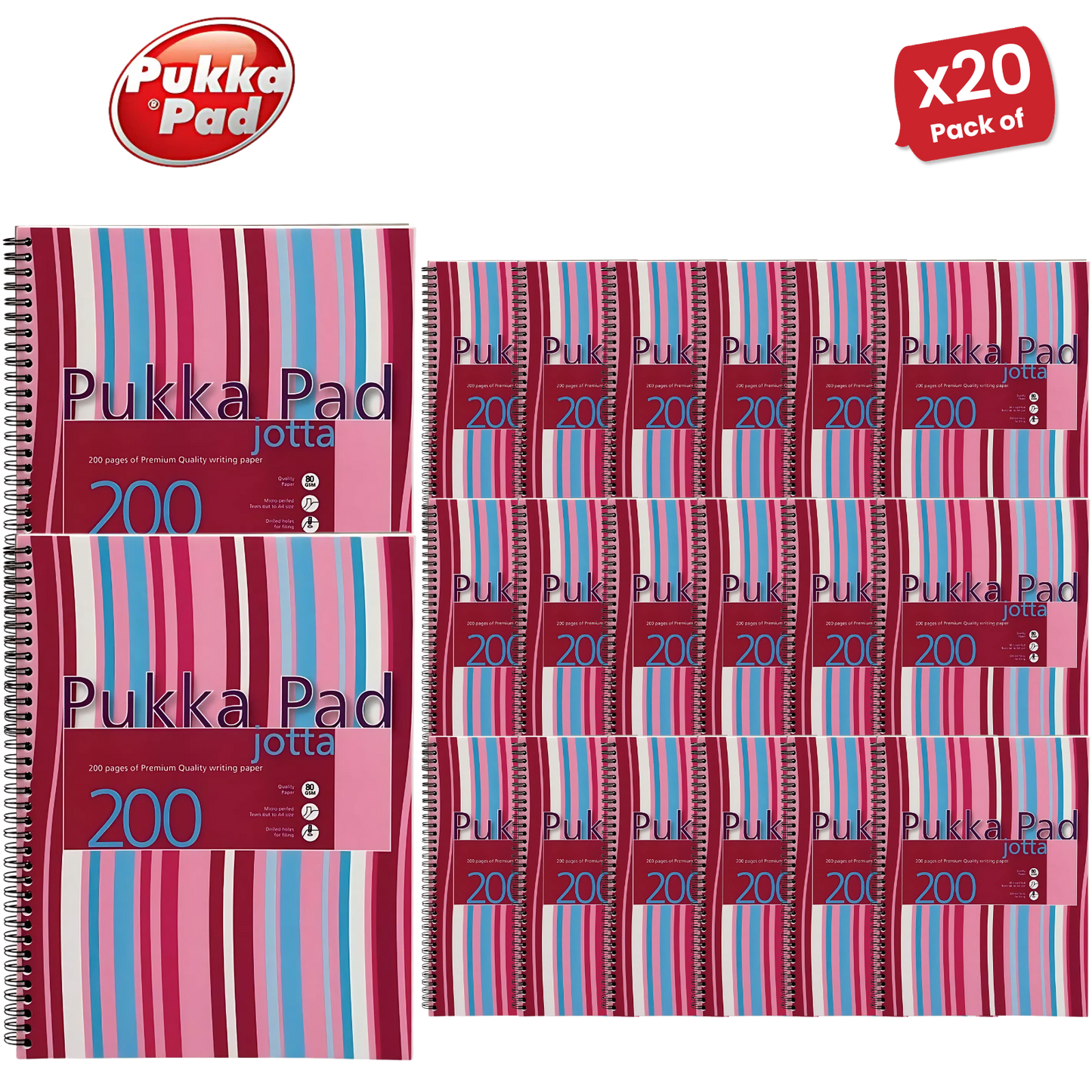 Pukka A4 Jotta polyprop cover. 200 pages - Single - Pack of 1 to 30
