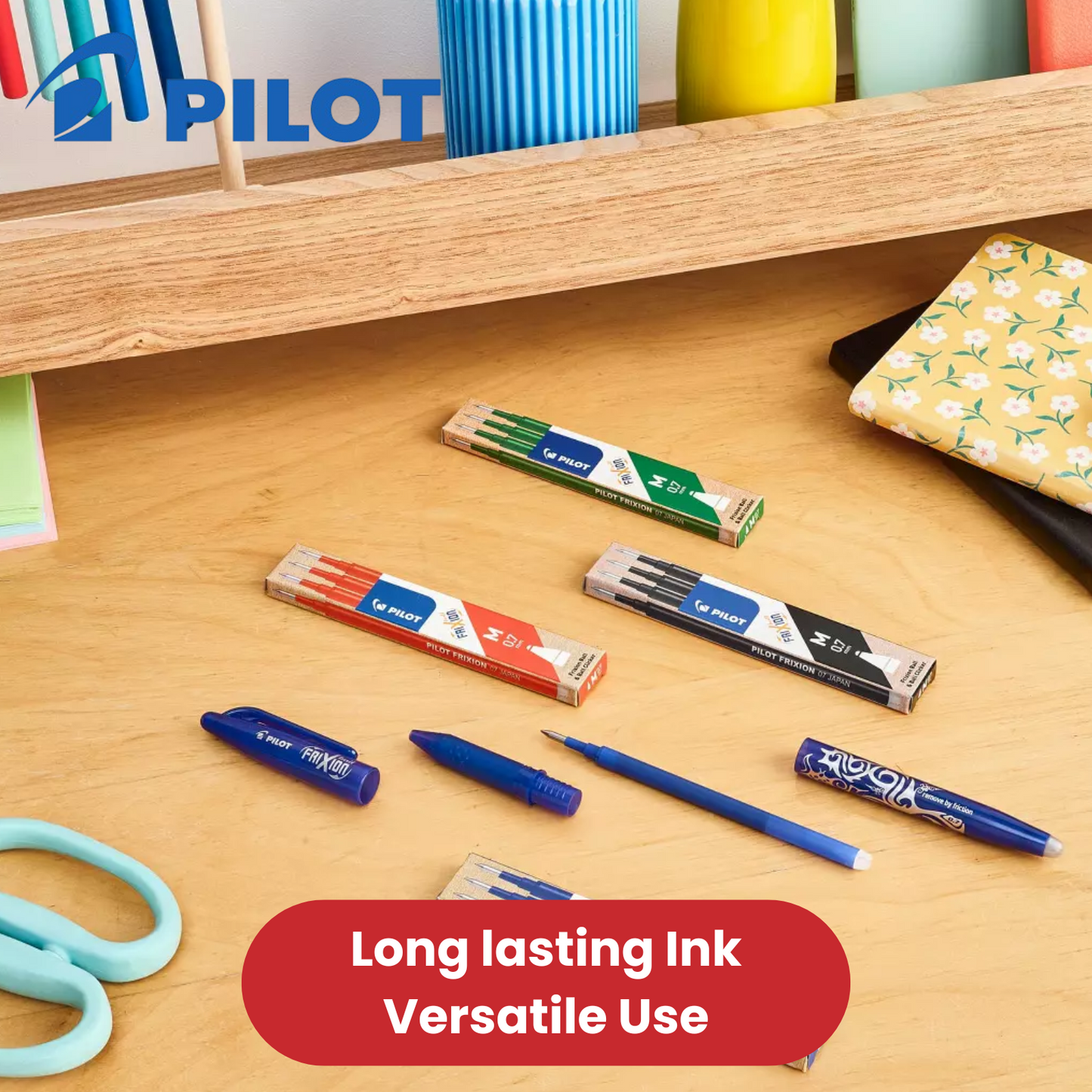 Pilot Frixion Refill 1.0mm Broad - Blister Pack of 3 - Blue