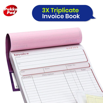 Pukka Pad NCR Triplicate Invoice Book 203 x 137mm - Pack of 3