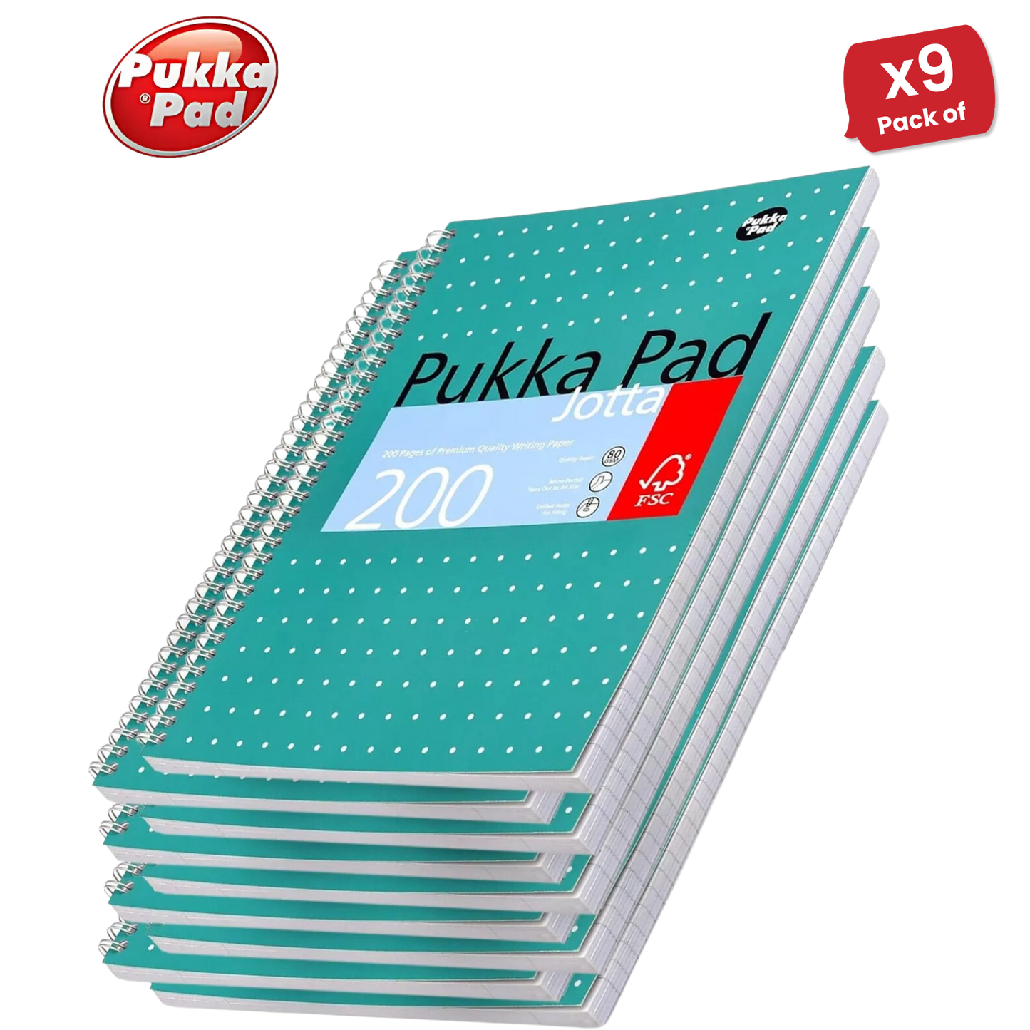 Pukka Pad A4+ Metallic Jotta Notebook, Green Wirebound, 200 Pages 80gsm