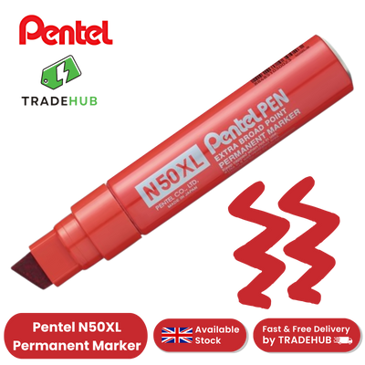 PENTEL N50XL PERMANENT MARKER RED - Single Pen