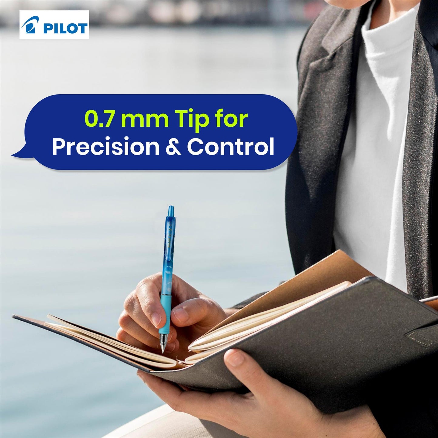 Pilot G2 Gel Pen Bubble Blue Pack of 12 Blue Gel Ink 0.7mm Ergonomic Grip