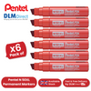 PENTEL N50XL PERMANENT MARKER RED - Pack of 6