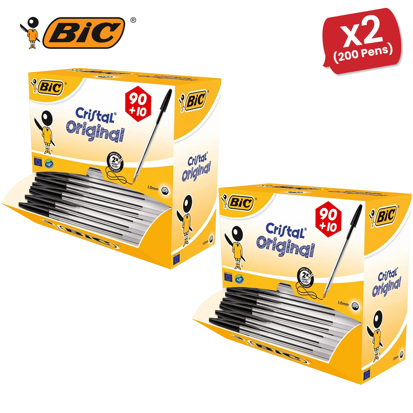 BIC Cristal Original Ballpoint Pens Black - Box of 100