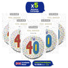 Silver 40th Birthday Badge 8.5cm Foil Pin Birthday Outfit Accessory Wear