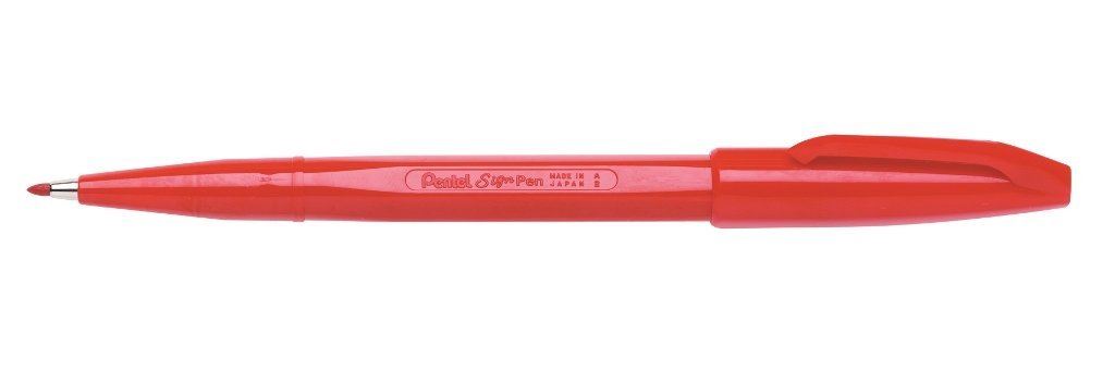Pentel Sign pen Fibretip Red Pack of 3