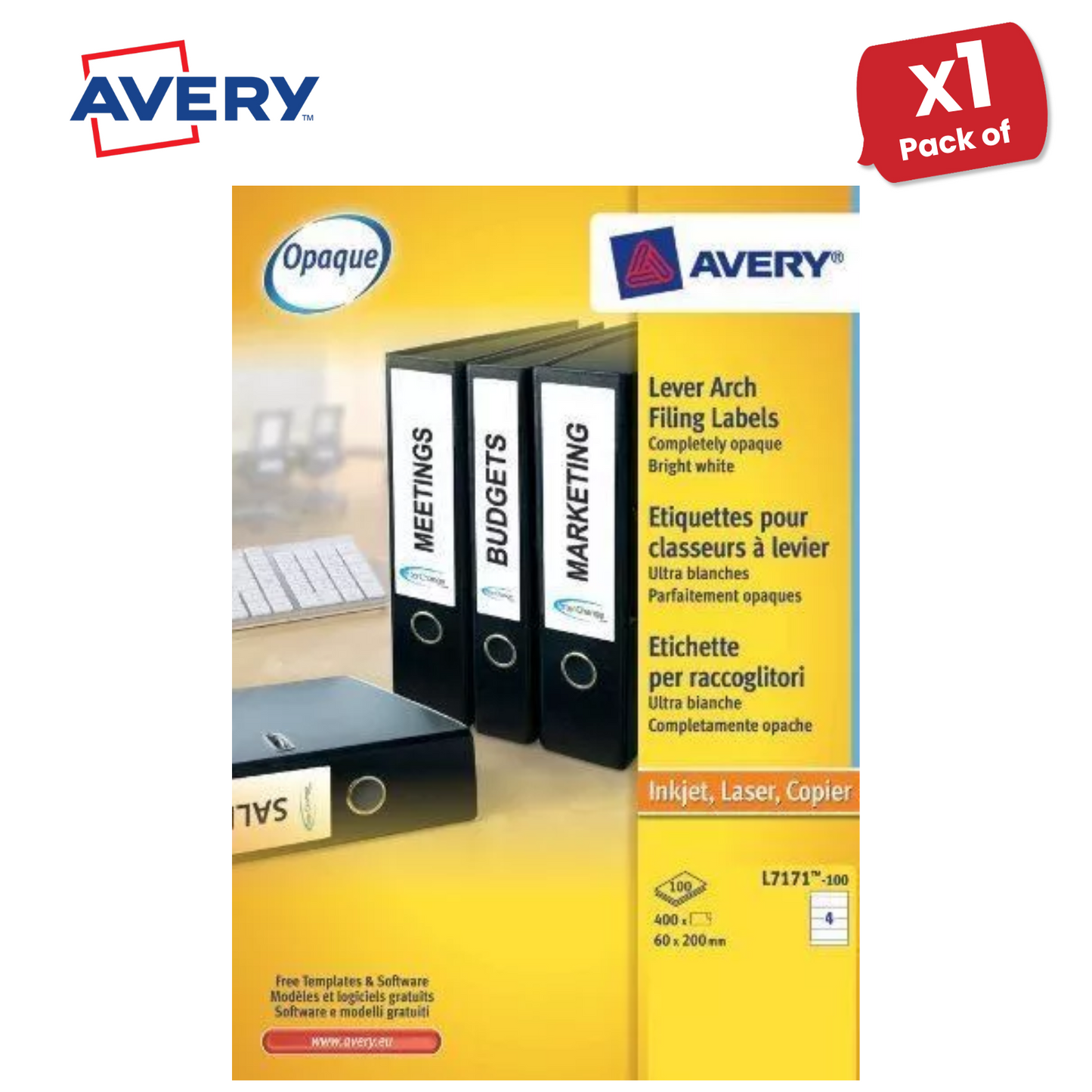 AVERY L7171-100 QUICKPEEL WHITE LASER ADDRESSING LABELS 63.5X38.1MM 100 - 1 to 5