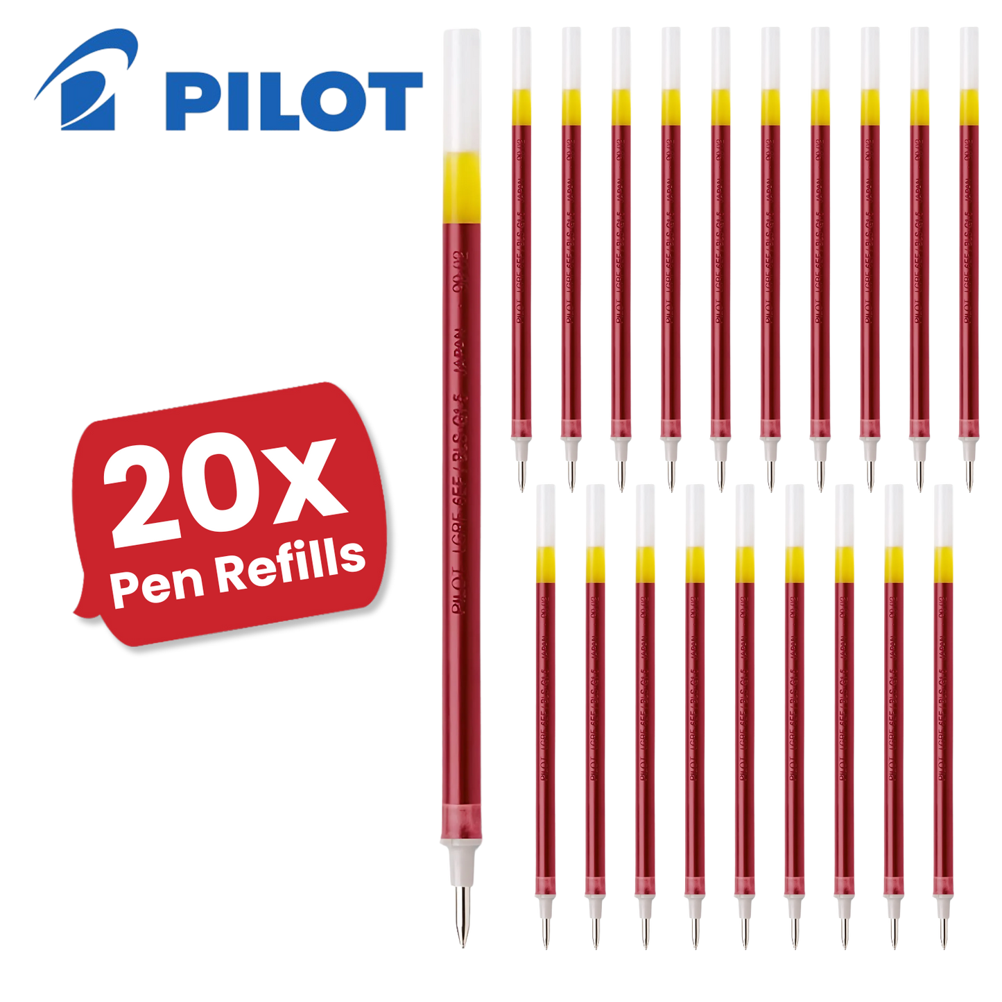 Pilot G1-05 Gel Pen Refill - Red Ink, Fine 0.5mm - Smooth, Precise Writing