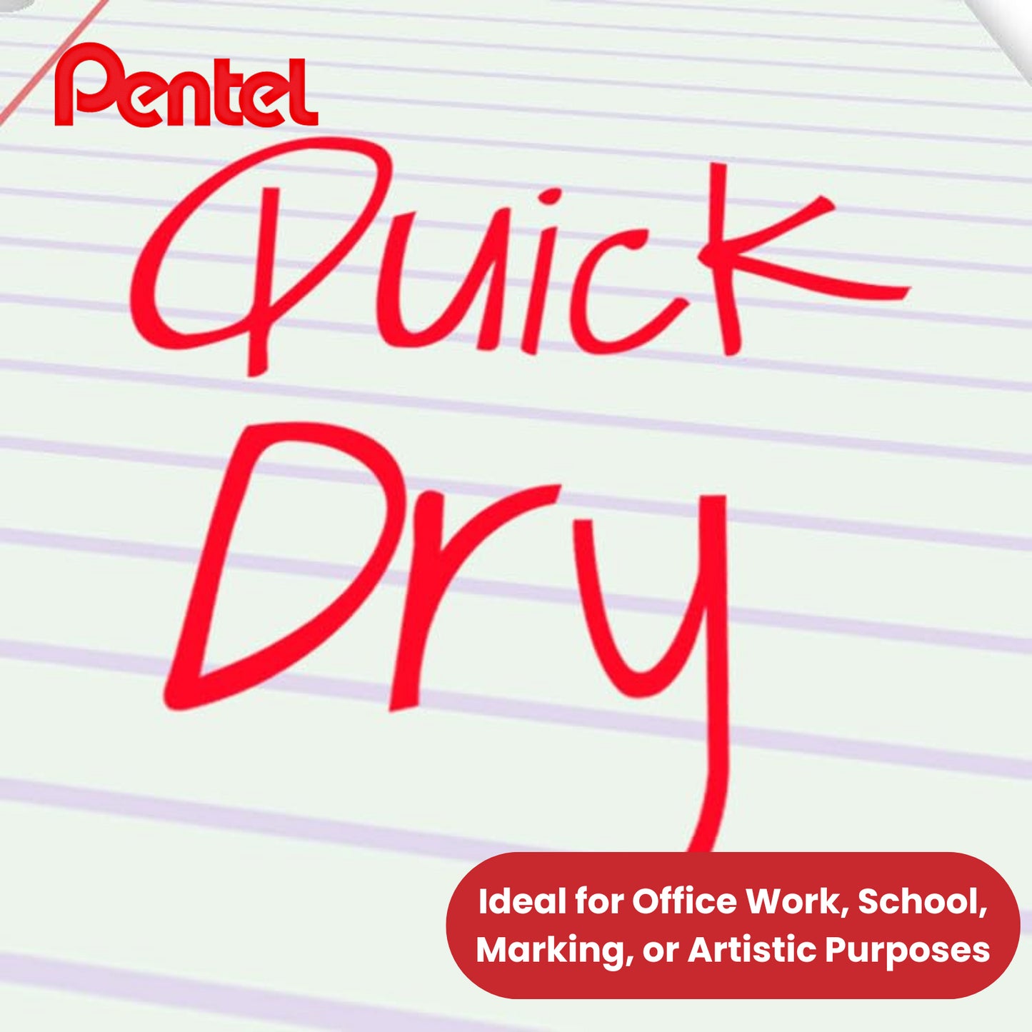 Retractable EnerGel rollerball pen ideal for everyday use. Quick drying, smooth flowing EnerGel ink, suitable for right or left-handed writers. Reduces smudging on hands and paper. Transparent barrel for easy view of remaining ink. Soft latex-free grip –