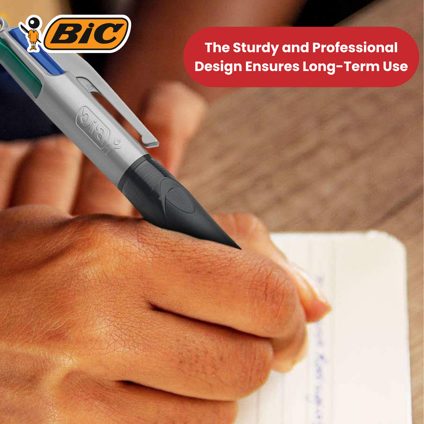 Bic 4-Colours Grip Pro Ballpoint - Single Pen