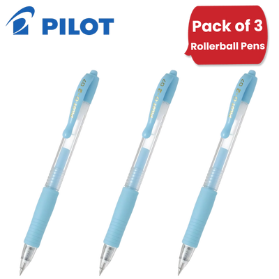 Pilot G-207 Retractable Gel Rollerball Medium Pastel Blue - Pack of 3
