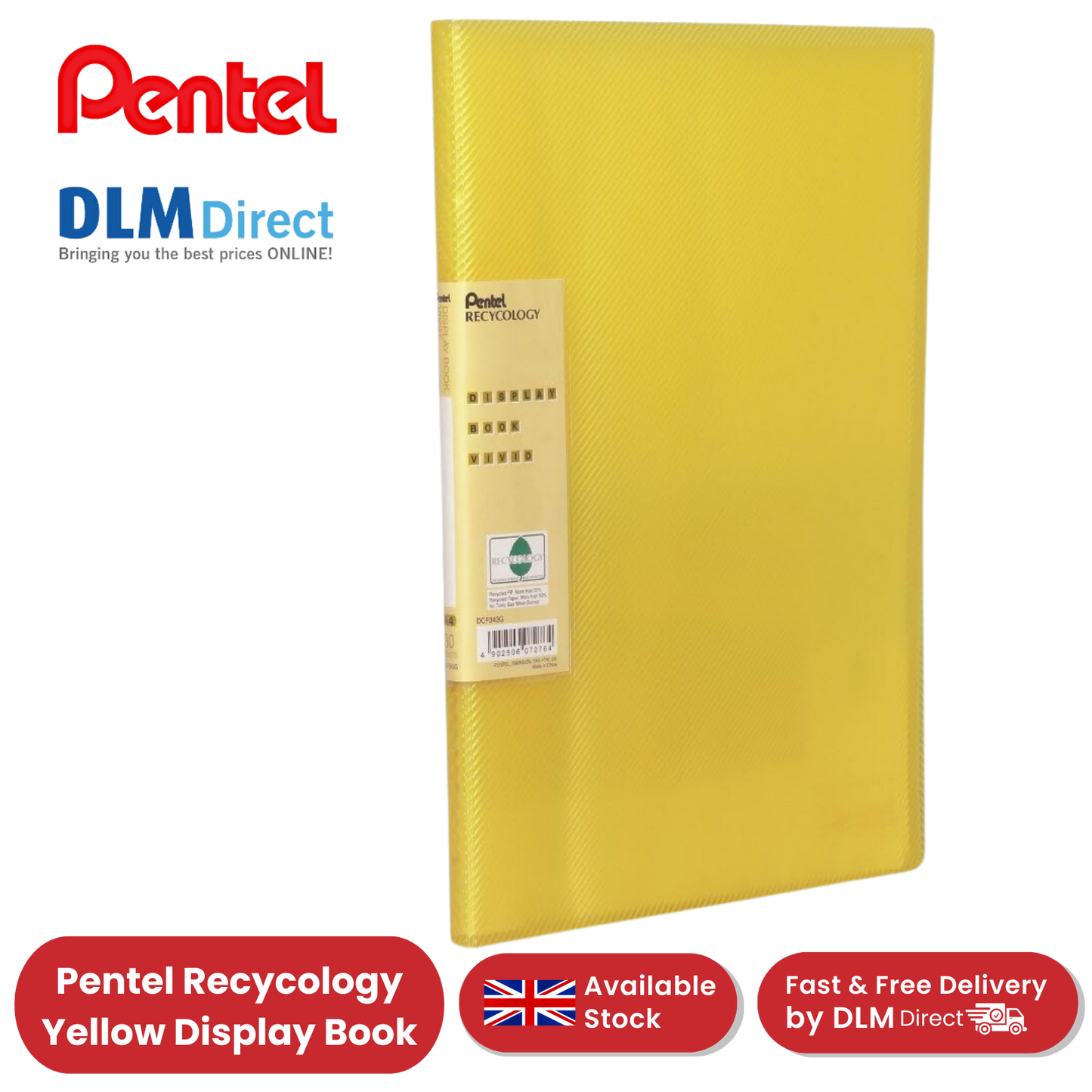PENTEL RECYCOLOGY DISP BK VIV 30PKT YLW - Pack of 1