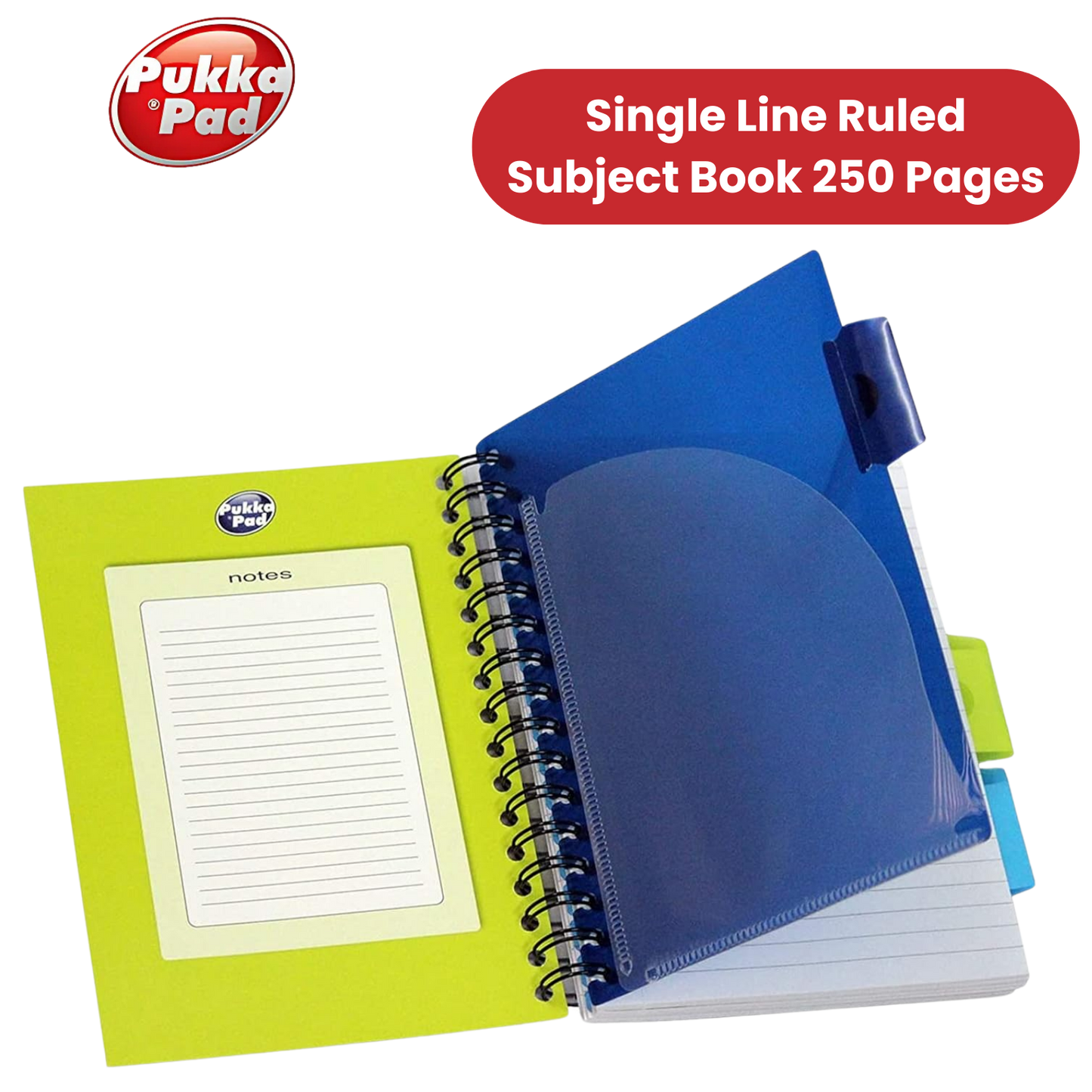 Pukka A5 Stripes Project Book, 250 Page, Lined, Single Notebook for Study & Work