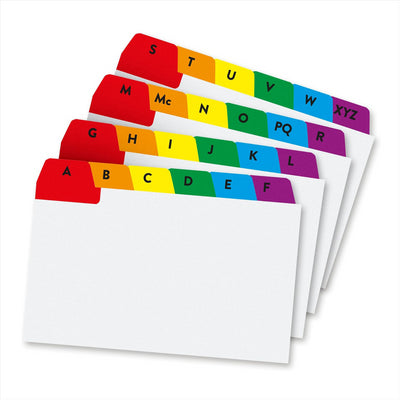 Pukka Pad Flash Cards Colour-Coded Tabs Study Cards 24  Reinforced Tabs Index Dividers for Filing Recipes Contacts Study Notes