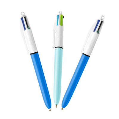 BIC 4 Colours Original & Fun Pens Pack of 3 with Classic and Vibrant Ink