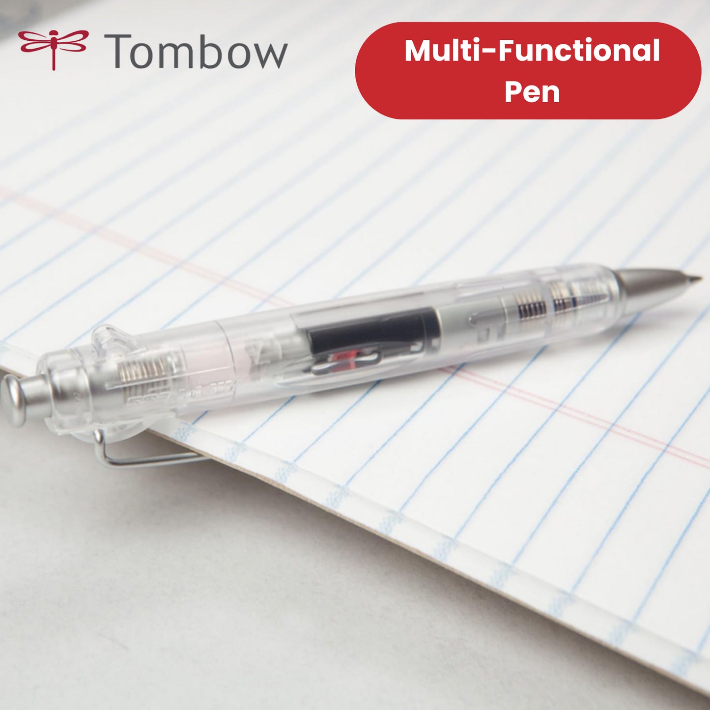 Tombow Ballpoint  AirPress Pen Transparent Barrel BK Pack of 1 - 1 to 36 Packs