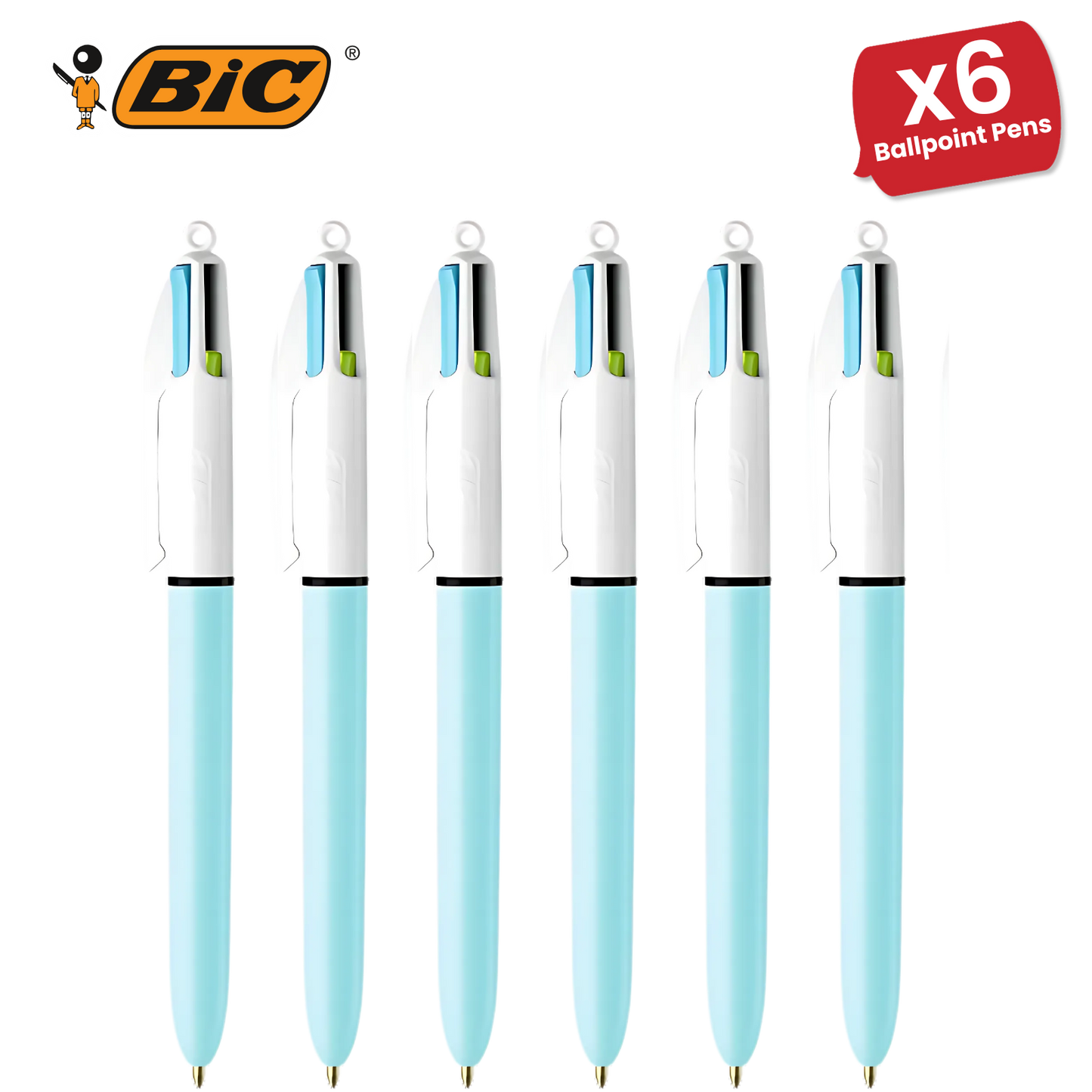 BIC 4 Colours Fun Ballpoint Pen Assorted Inks for Writing and Drawing