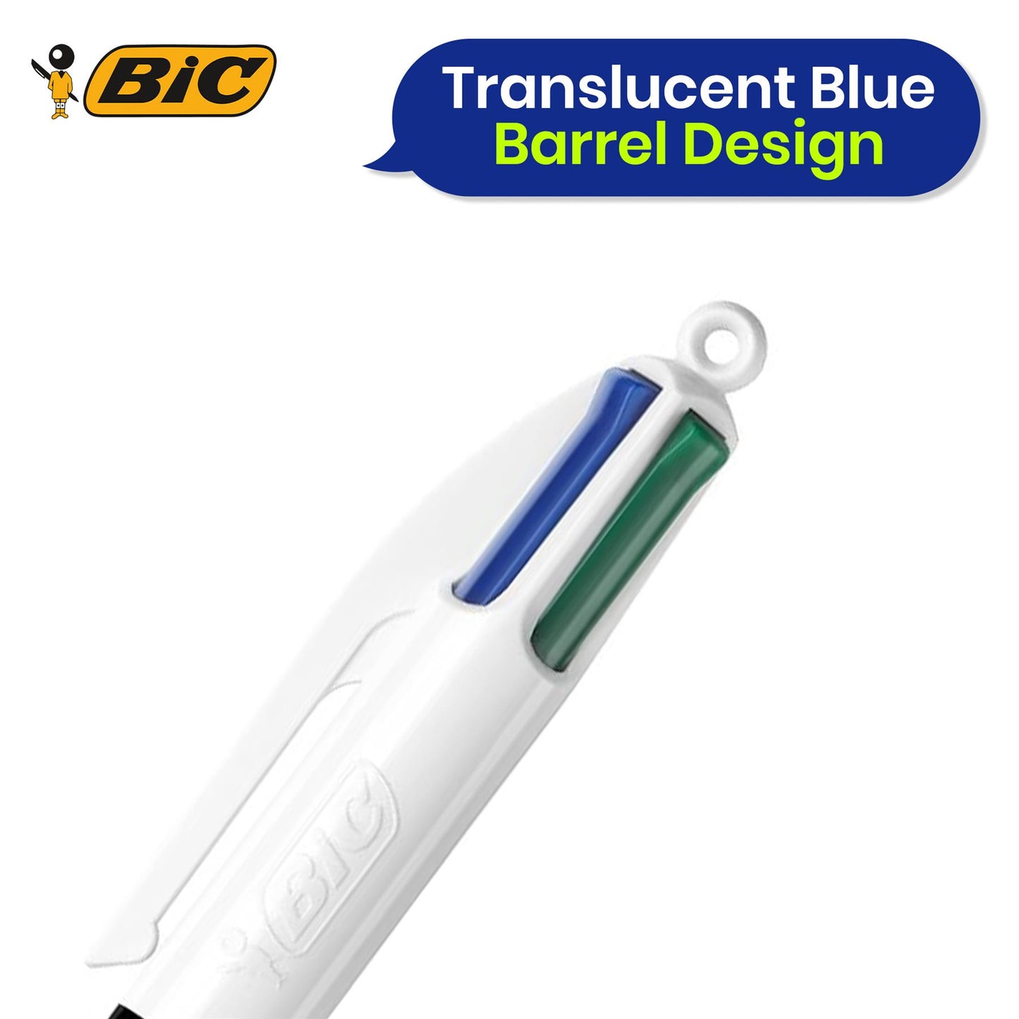 BIC 4 Colours Extra-Comfort Grip - Medium Point (1.0 mm) - Box of 12