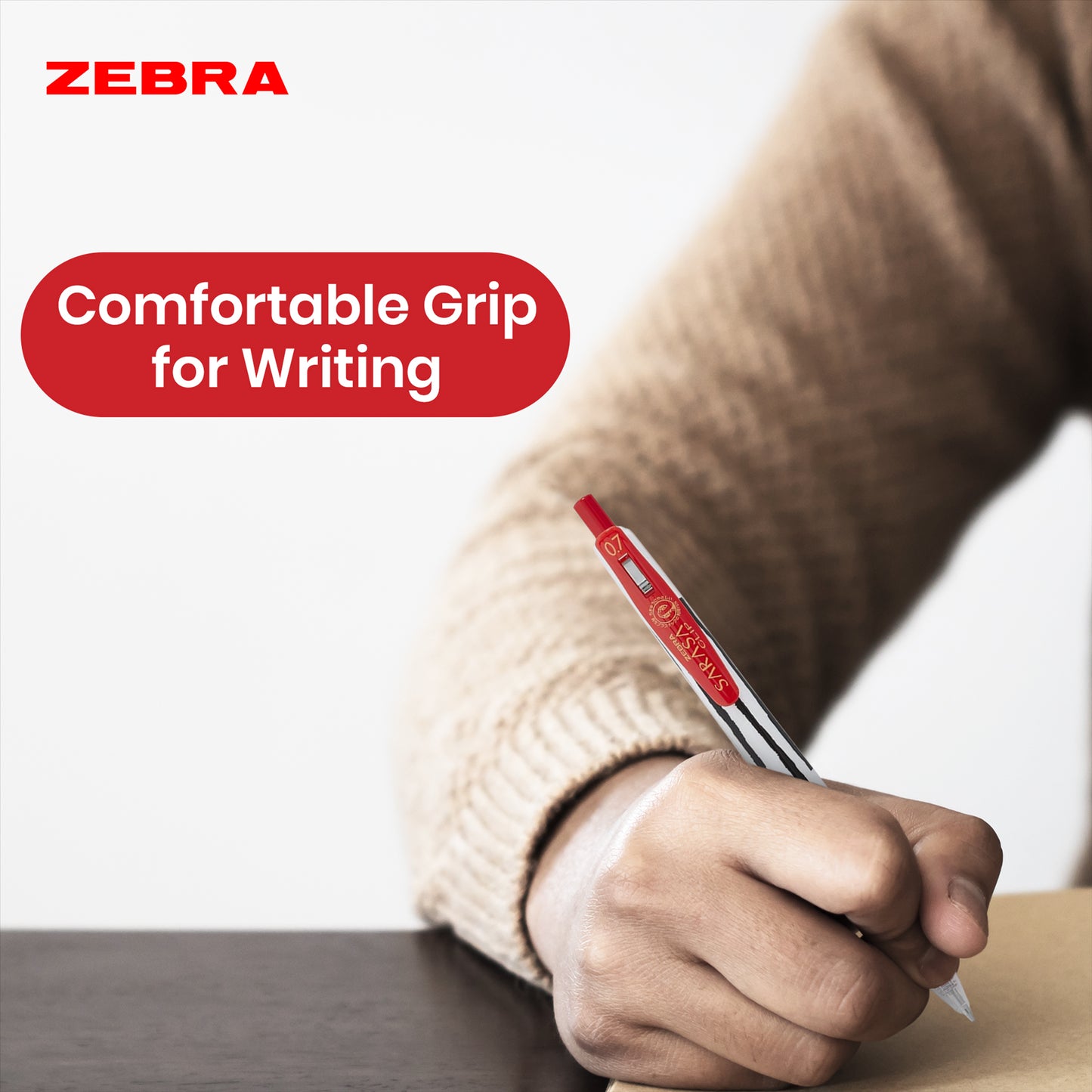 Zebra Gel BallPoint Plastic 0.7mm Fine Tip Retractable Pen, Quick Dry Pens for Schools (Pack of 5)