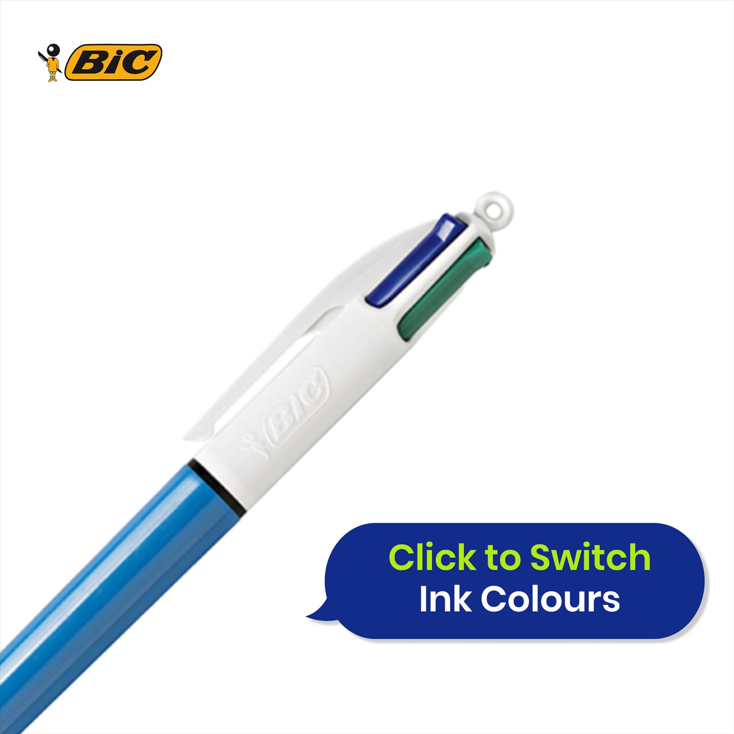 BIC Ballpoint Pen Refills Medium Point 1.00 mm 4 Colours Blue Green Red Black 2 Pack Biros Refill