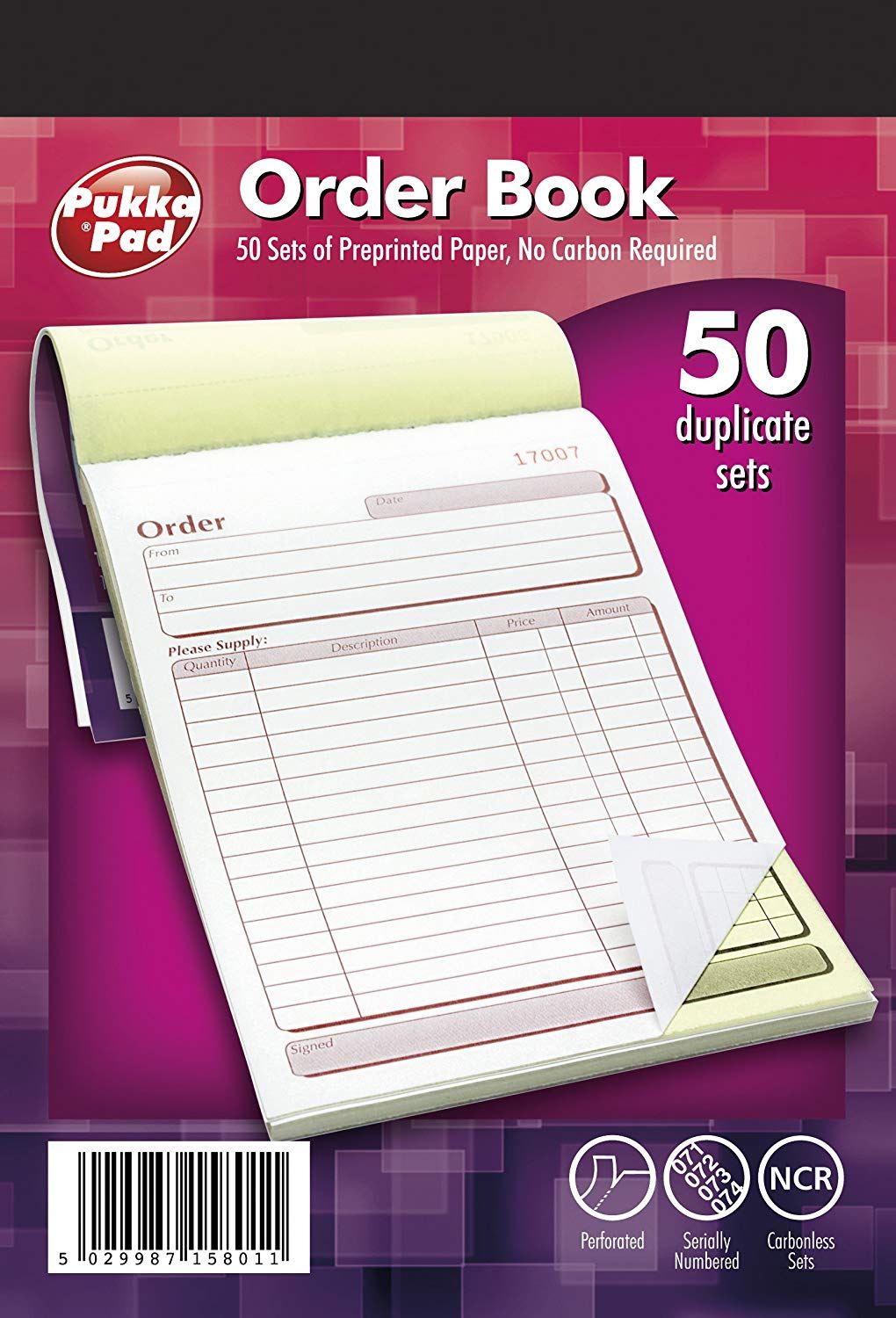 Pukka Pad NCR Triplicate Order Book 137mm x 203mm - Pack of 5