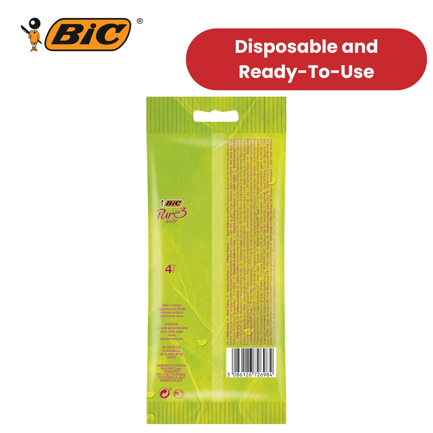 Bic Pure 3 Lady Shavers - 3 Packs