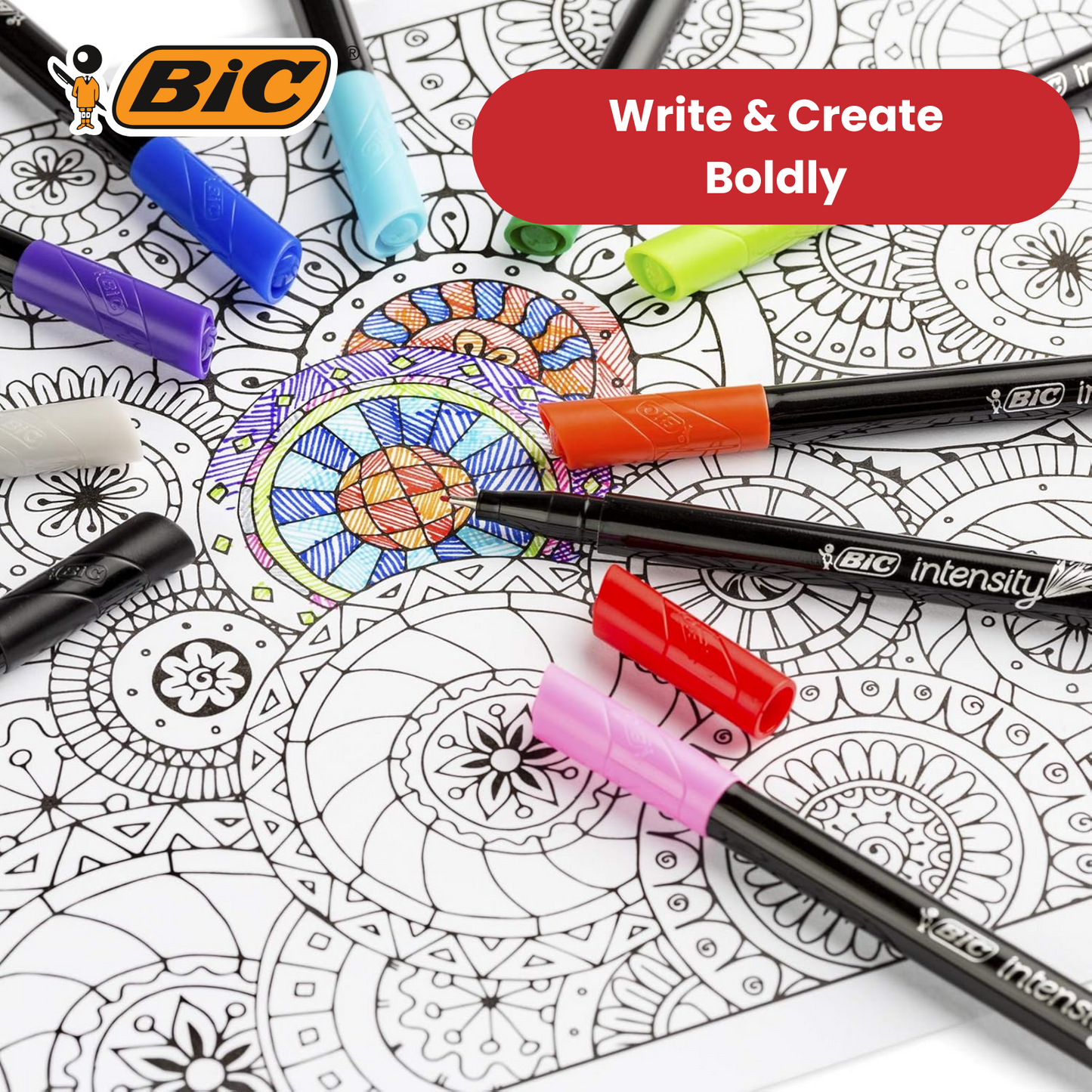Bic Intensity Fine Tip Pens - Assorted Colours - Pack of 20