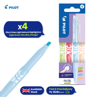 4x Pilot FriXion Light Natural Erasable Highlighter Assorted Pens for School & Office
